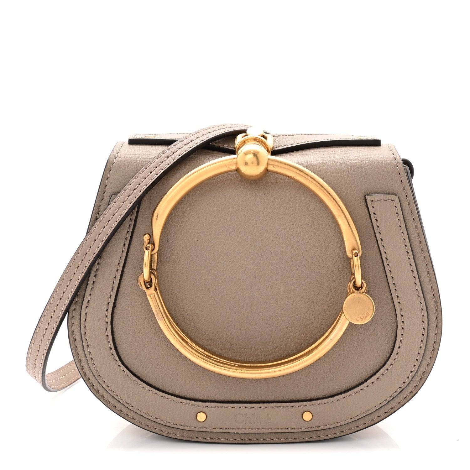 Chloe Calfskin Suede Small Nile Bracelet Bag Motty Grey 1 of 10