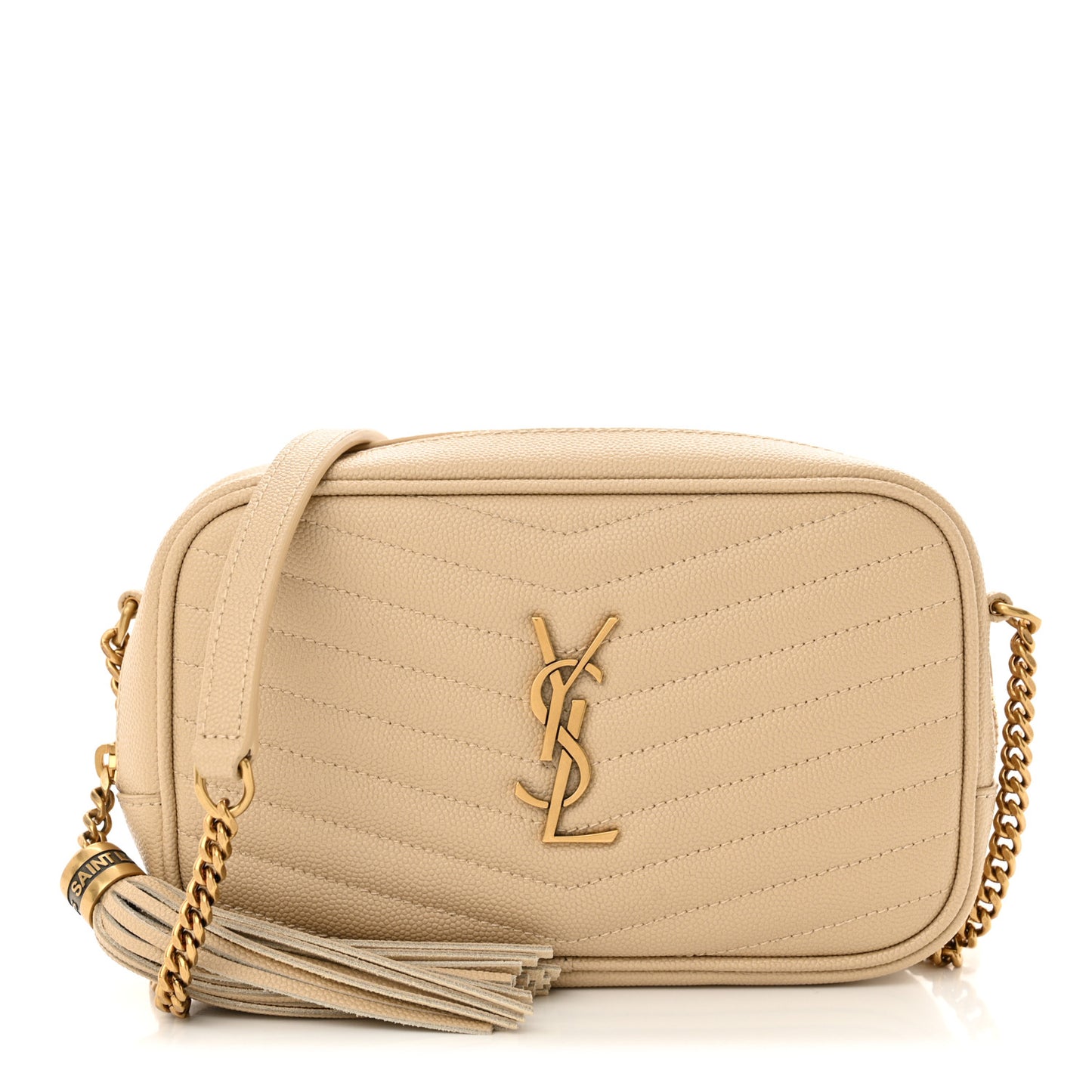Grain De Poudre Matelasse Monogram Mini Lou Camera Bag Ivory Natural
