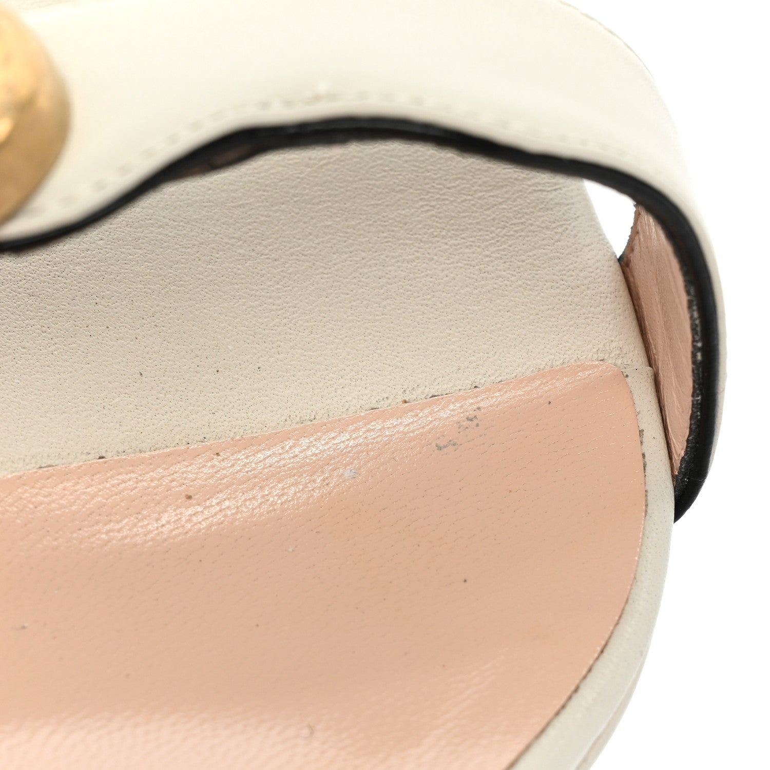 Gucci Calfskin GG Marmont Ankle Wrap 30/85mm Platform Sandals 39.5 Mystic White 8 of 10