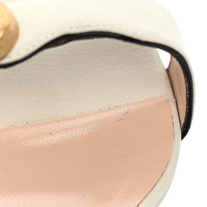 Gucci Calfskin GG Marmont Ankle Wrap 30/85mm Platform Sandals 39.5 Mystic White 8 of 10