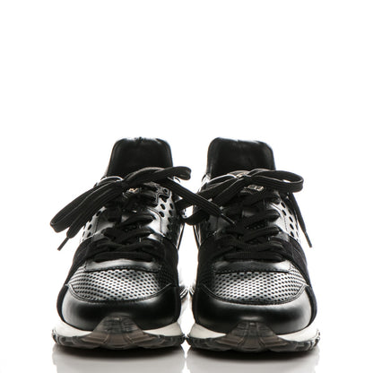 Louis Vuitton Nubuck Calfskin Perforated Run Away Sneakers 38 Black 2 of 6
