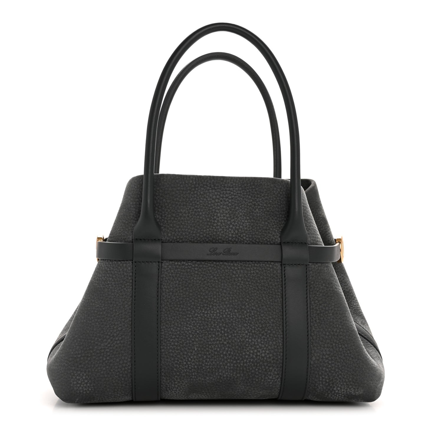 Nubuck Grained Calfskin Small Ghiera Shopper Tote Blue Navy