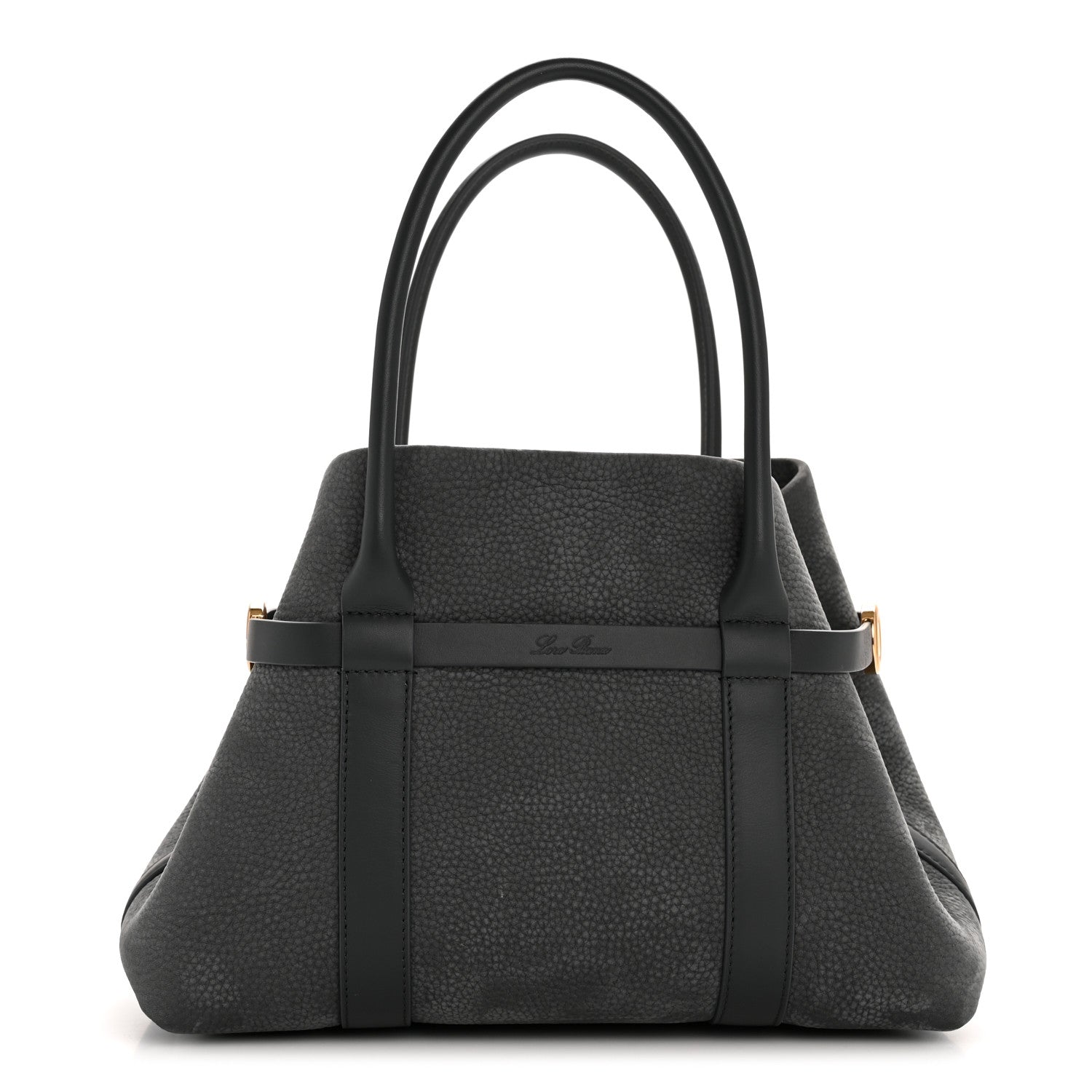 Loro Piana Nubuck Grained Calfskin Small Ghiera Shopper Tote Blue Navy 1 of 11