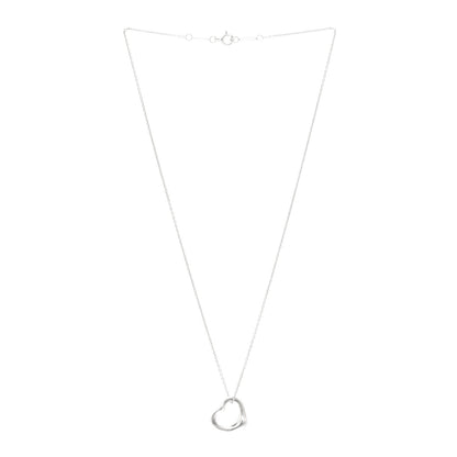 Tiffany Sterling Silver 16mm Elsa Peretti Open Heart Pendant Necklace 3 of 5