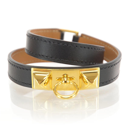 Hermes Chamonix Rivale Double Tour Bracelet Medium Black 1 of 7
