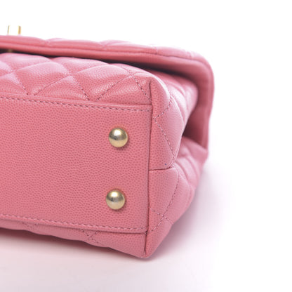 Chanel Caviar Lizard Embossed Quilted Mini Coco Handle Flap Pink 9 of 11