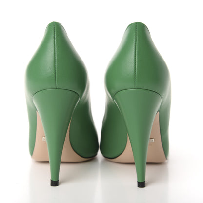 Gucci Nappa Bow High Heel Pumps 36 New Shamarock 5 of 10