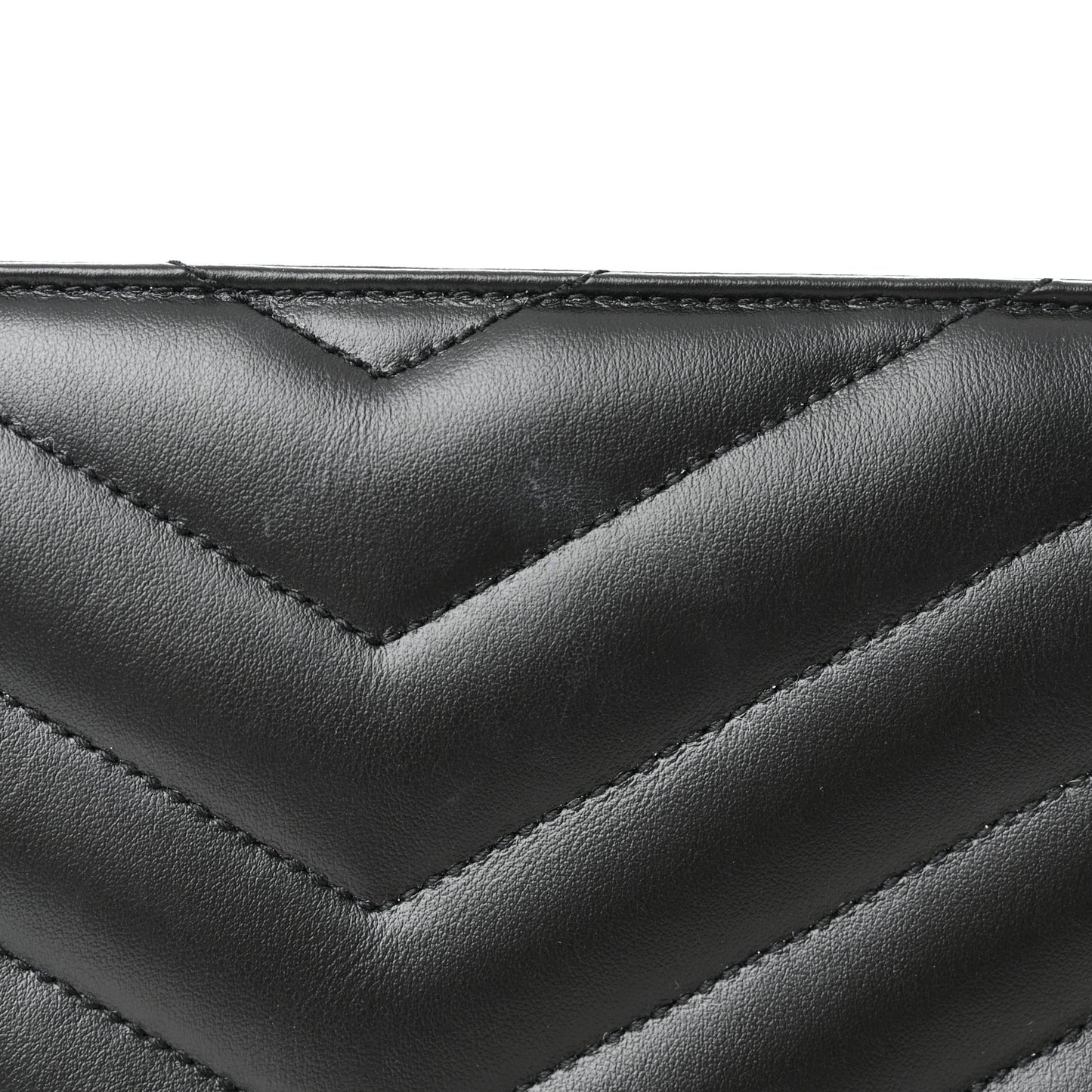 Calfskin Y Quilted Monogram Monochrome Large Loulou Chain Satchel Black
