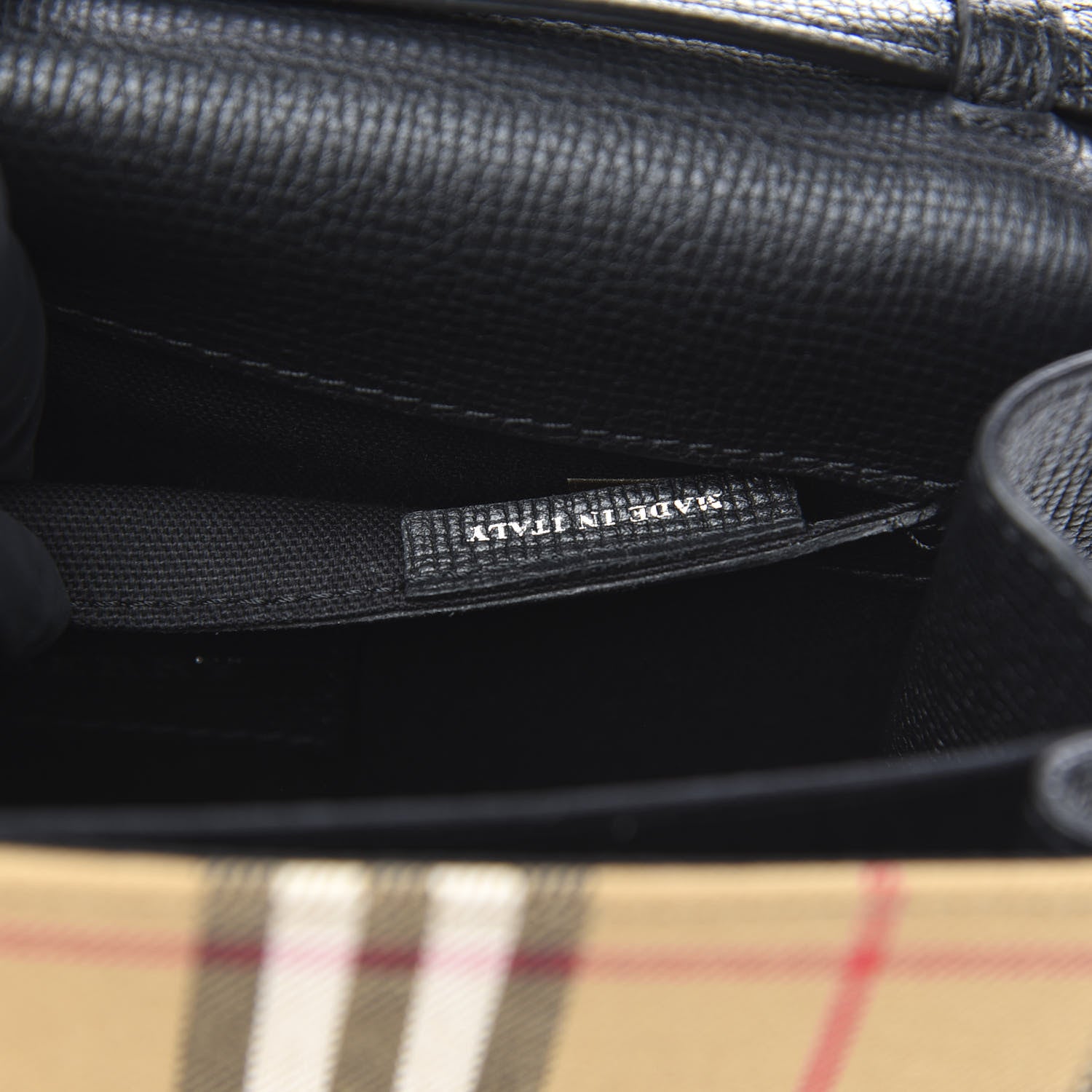 Burberry Derby Calfskin Vintage Check Small Macken Crossbody Bag Black 7 of 9