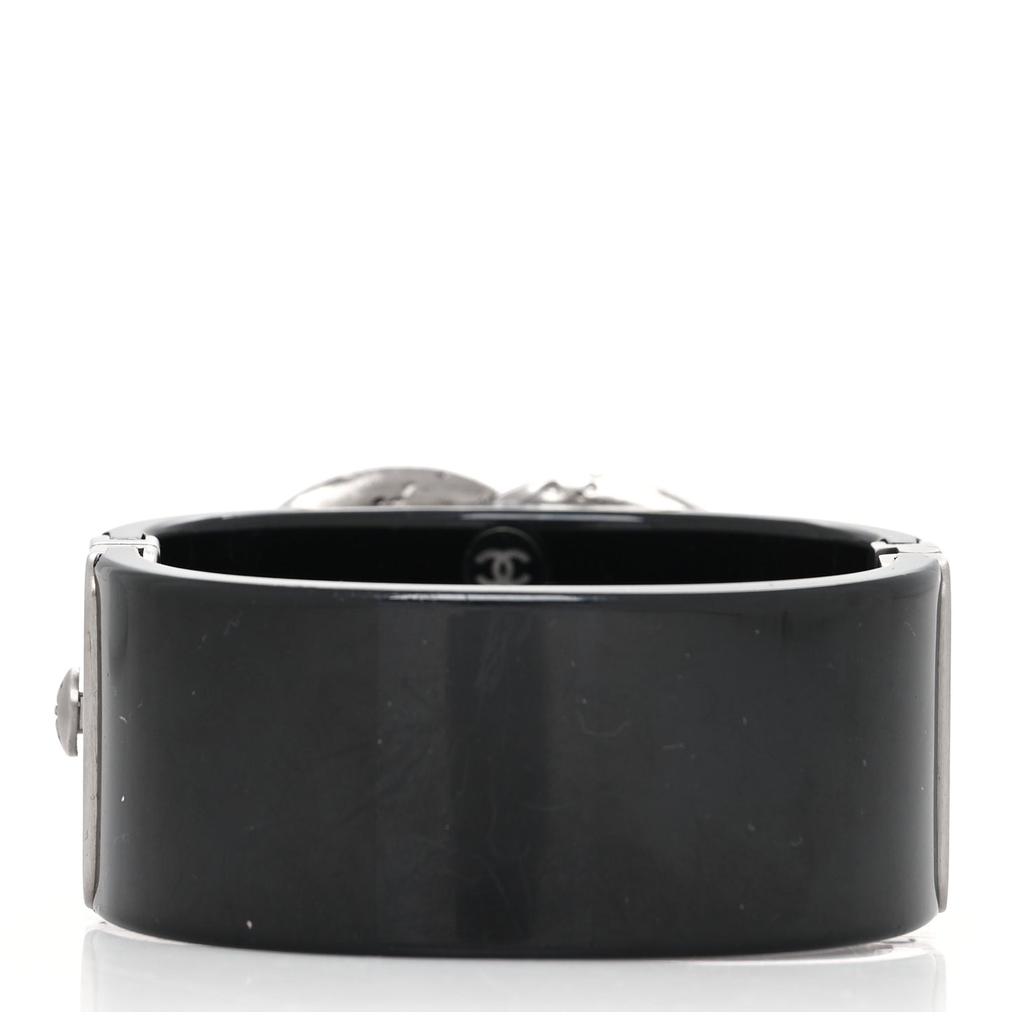 Resin Ruthenium Crystal CC Cuff Silver Black Red