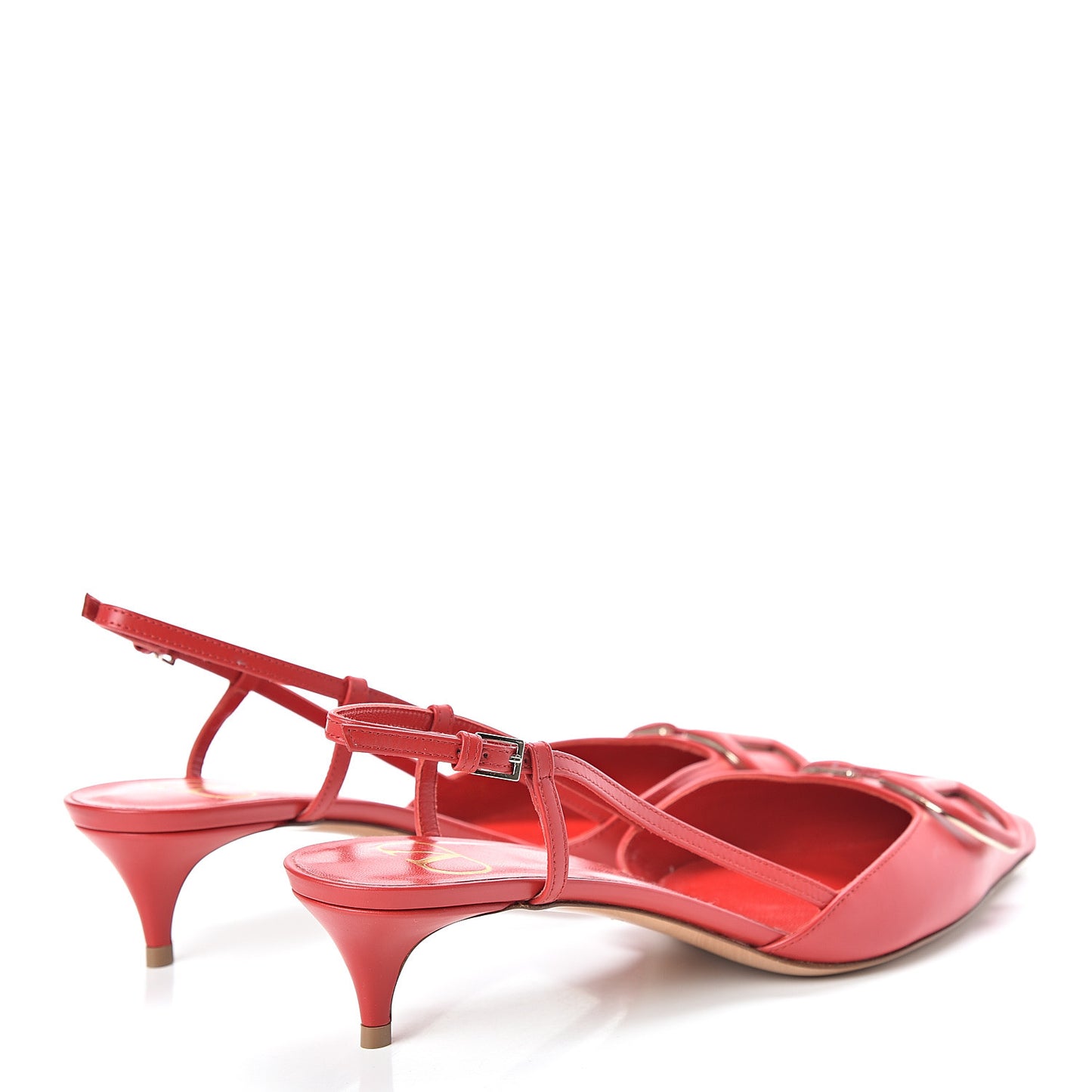 Calfskin Tonal Vlogo Slingback 40mm Pumps 39 Rouge Pur