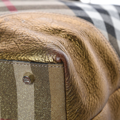 Burberry Shimmer Check Byron Tote Gold 12 of 13