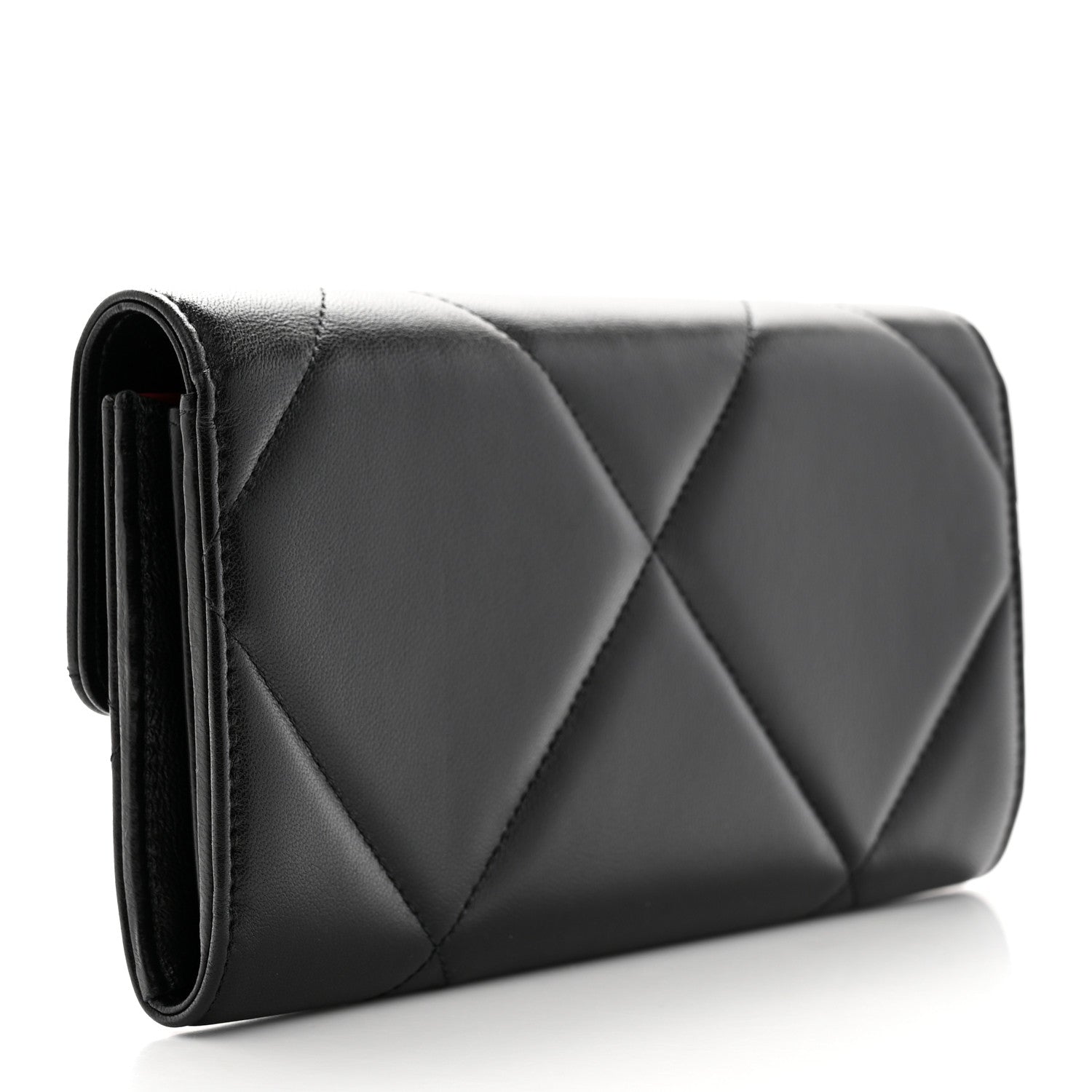 Chanel Lambskin Quilted Chanel 19 Flap Wallet Black 3 of 9