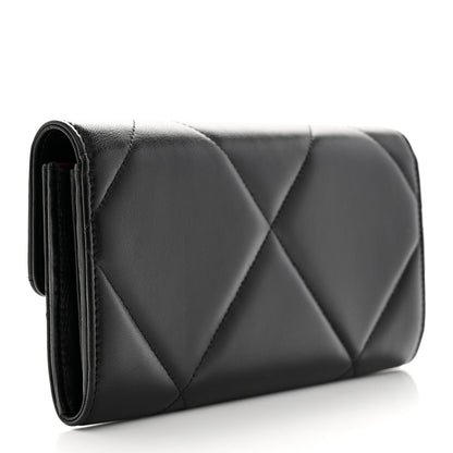 Chanel Lambskin Quilted Chanel 19 Flap Wallet Black 3 of 9