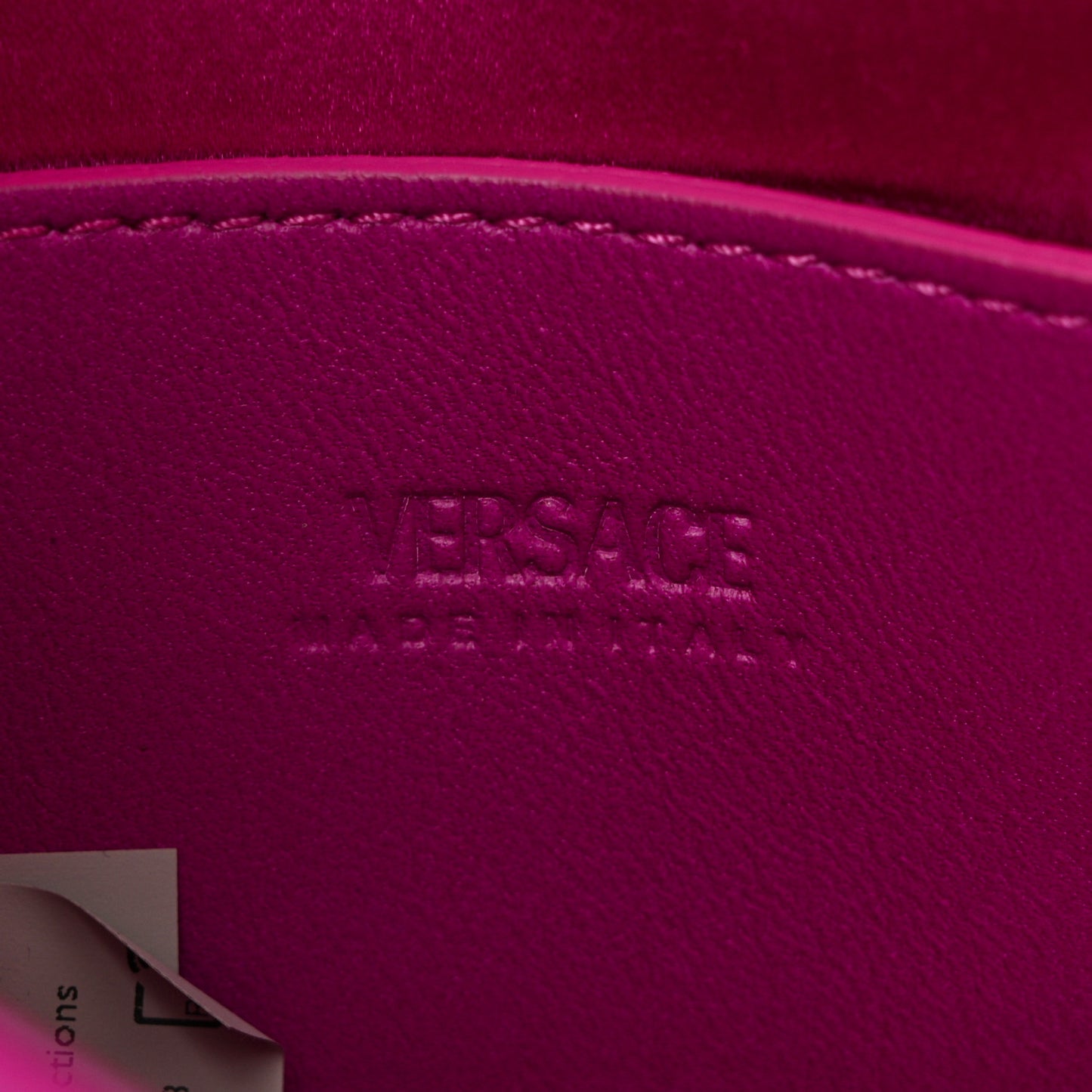 Satin Crystal Quilted Mini Greca Goddess Shoulder Bag Pink