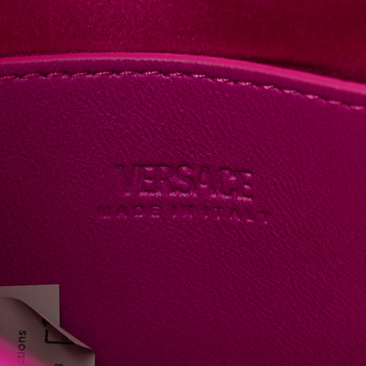 Versace Satin Crystal Quilted Mini Greca Goddess Shoulder Bag Pink 6 of 9