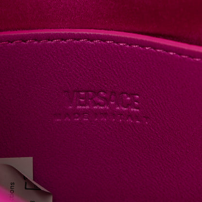 Versace Satin Crystal Quilted Mini Greca Goddess Shoulder Bag Pink 6 of 9