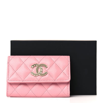 Chanel Caviar Quilted Multi Chain CC Flap Card Holder Pink 10 of 10