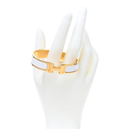 Hermes Enamel Narrow Clic Clac H Bracelet PM White 2 of 5