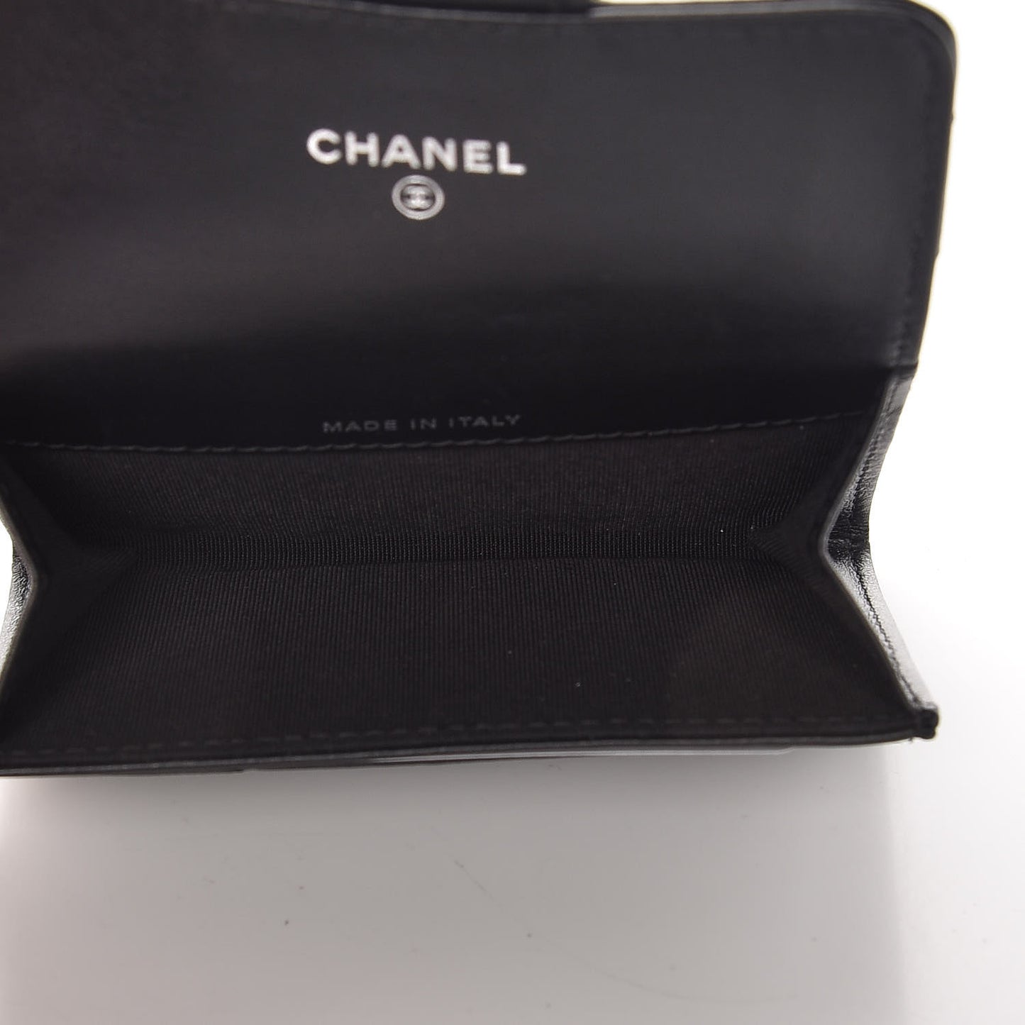 Aged Calfskin Chevron Quilted Reissue Card Holder Wallet So Black