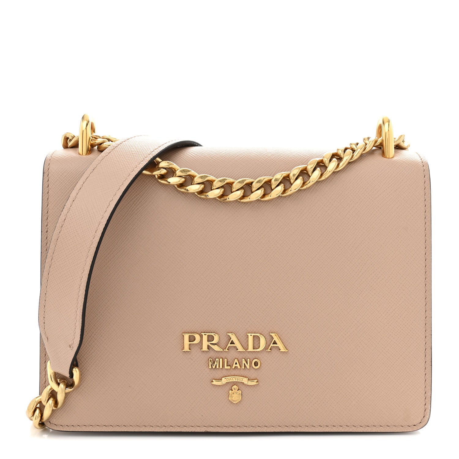 Prada Saffiano Chain Crossbody Bag Cipria 1 of 12