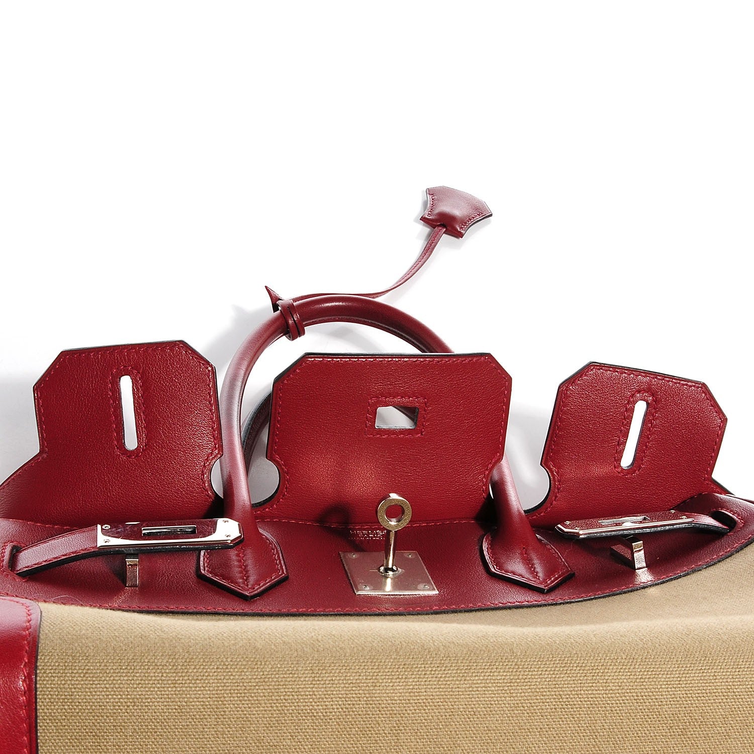 Hermes Toile Swift Birkin 30 Rouge H 23 of 24