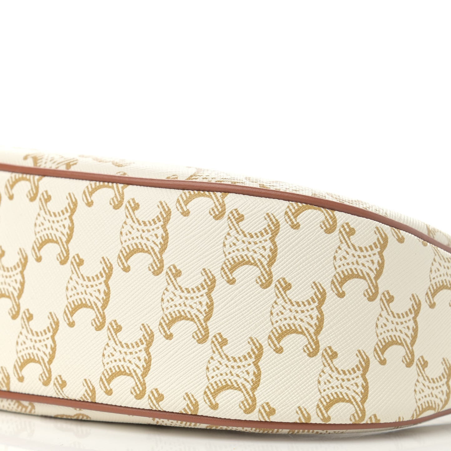 Canvas Calfskin Ava Triomphe Shoulder Bag White