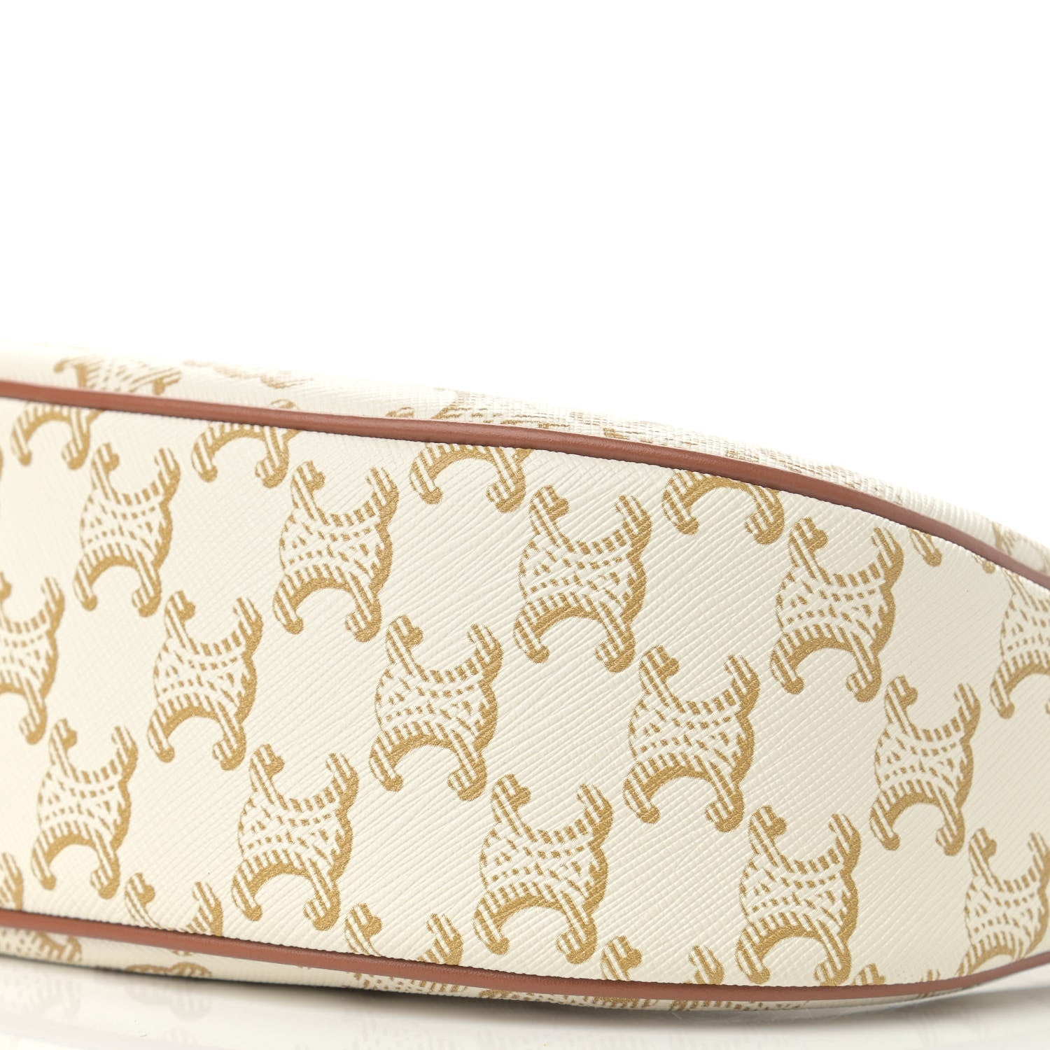 Celine Canvas Calfskin Ava Triomphe Shoulder Bag White 10 of 10