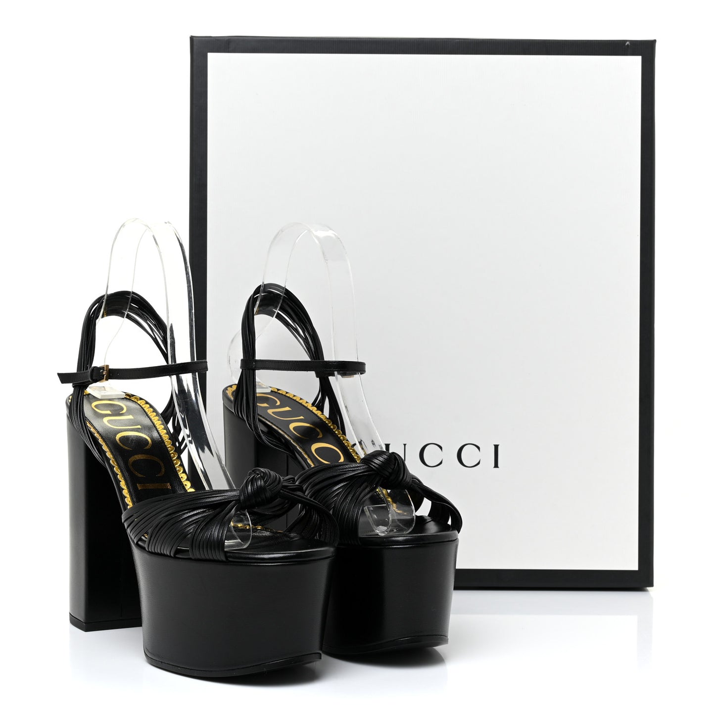 Malaga Kid Crawford Knotted Strap Platform Sandals 38.5 Black