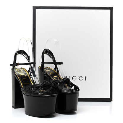 Gucci Malaga Kid Crawford Knotted Strap Platform Sandals 38.5 Black 13 of 13