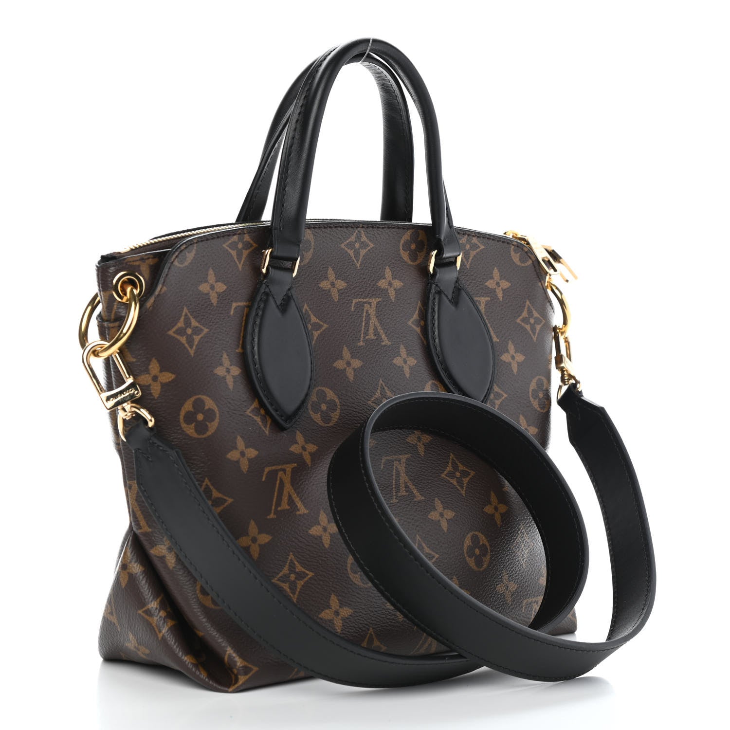 Louis Vuitton Monogram Flower Zipped Tote PM Black 2 of 4