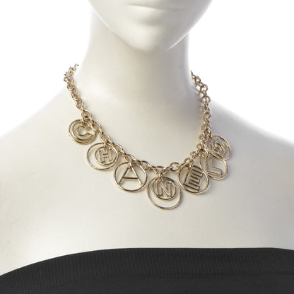 Chanel Hoop Cuba Logo Necklace Gold 2 of 5