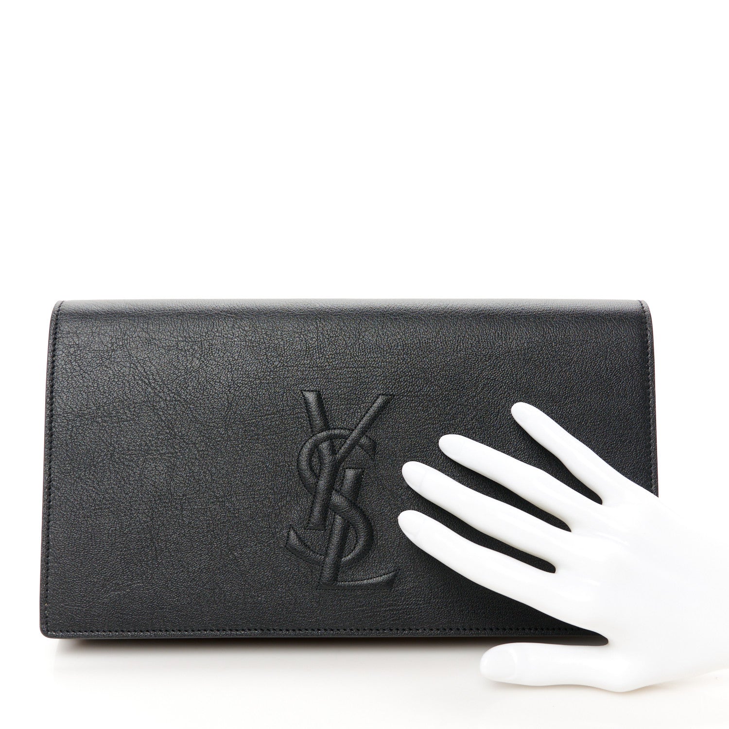 Saint Laurent Calfskin Monogram Large Belle De Jour Clutch Black 2 of 7