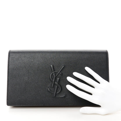 Saint Laurent Calfskin Monogram Large Belle De Jour Clutch Black 2 of 7