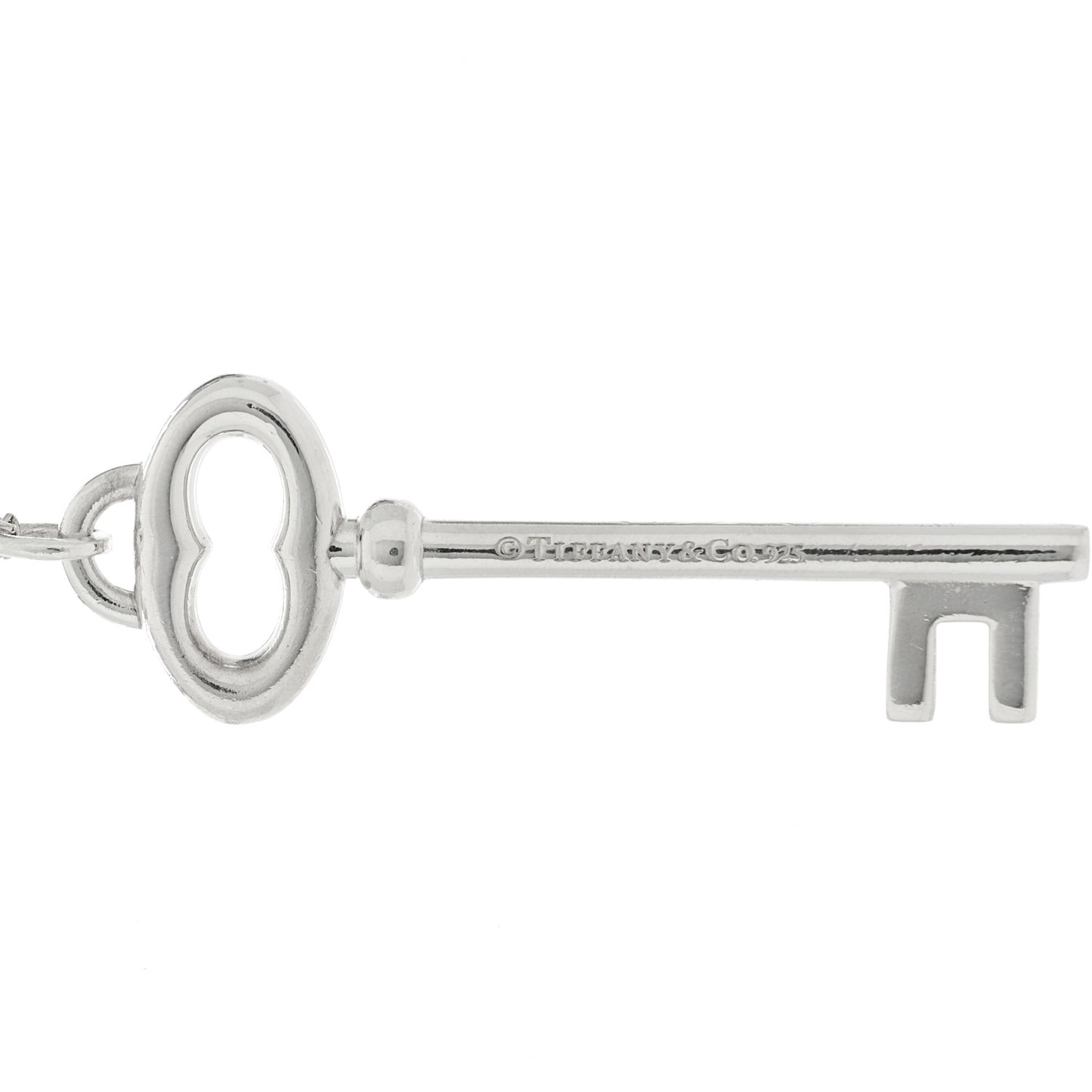 Sterling Silver Oval Key Pendant Necklace