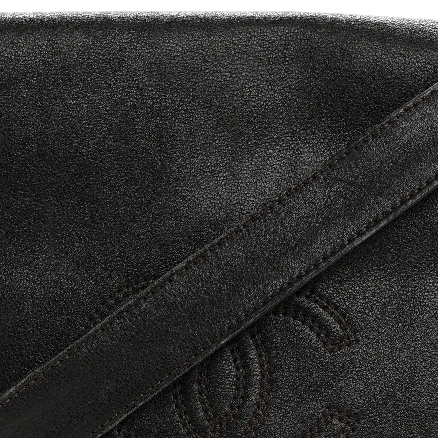 Lambskin CC Tassel Shoulder Flap Bag Black