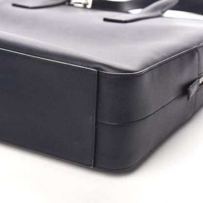 Saint Laurent Grain de Poudre Medium Museum Briefcase Deep Marine 8 of 9