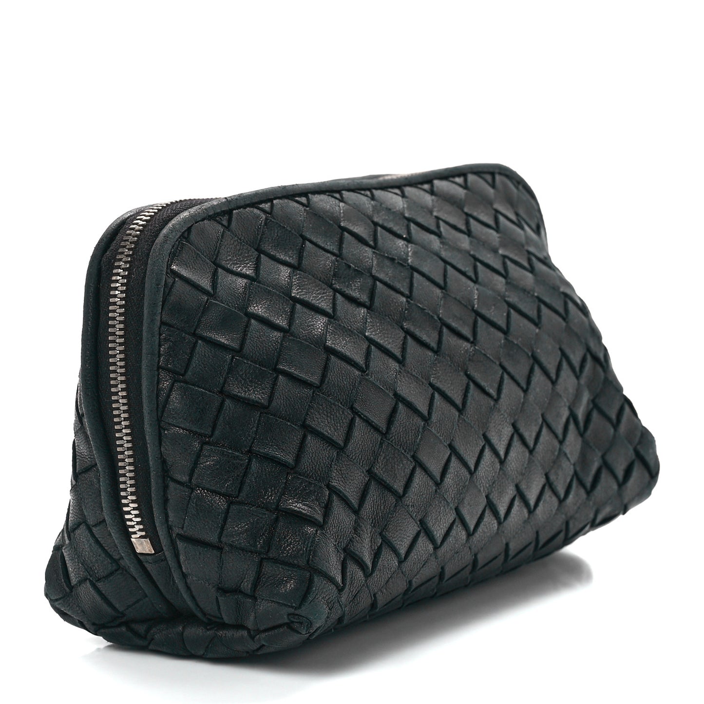 Nappa Intrecciato Small Cosmetic Pouch Black