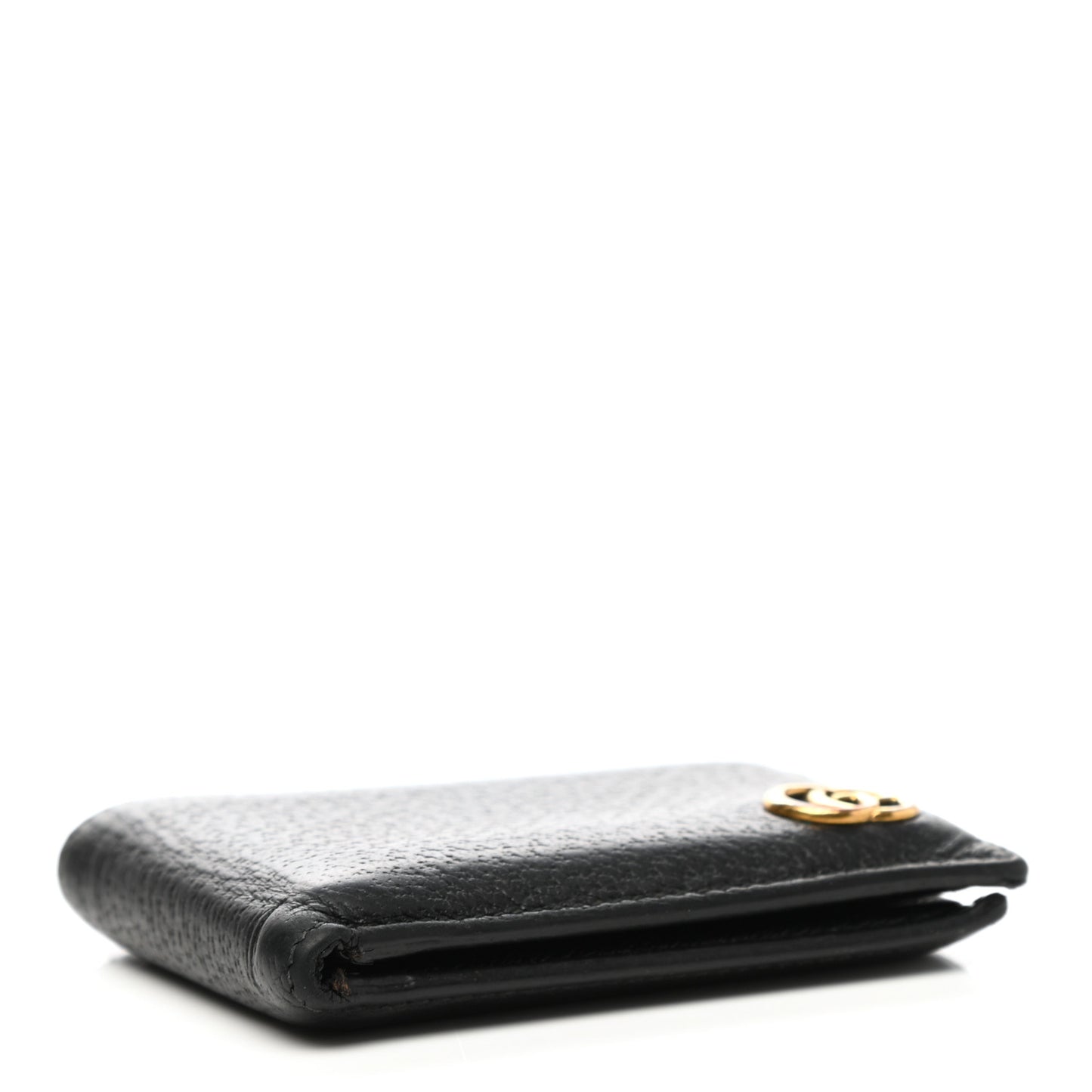 Calfskin Boar Effect GG Marmont Bi-Fold Wallet Black