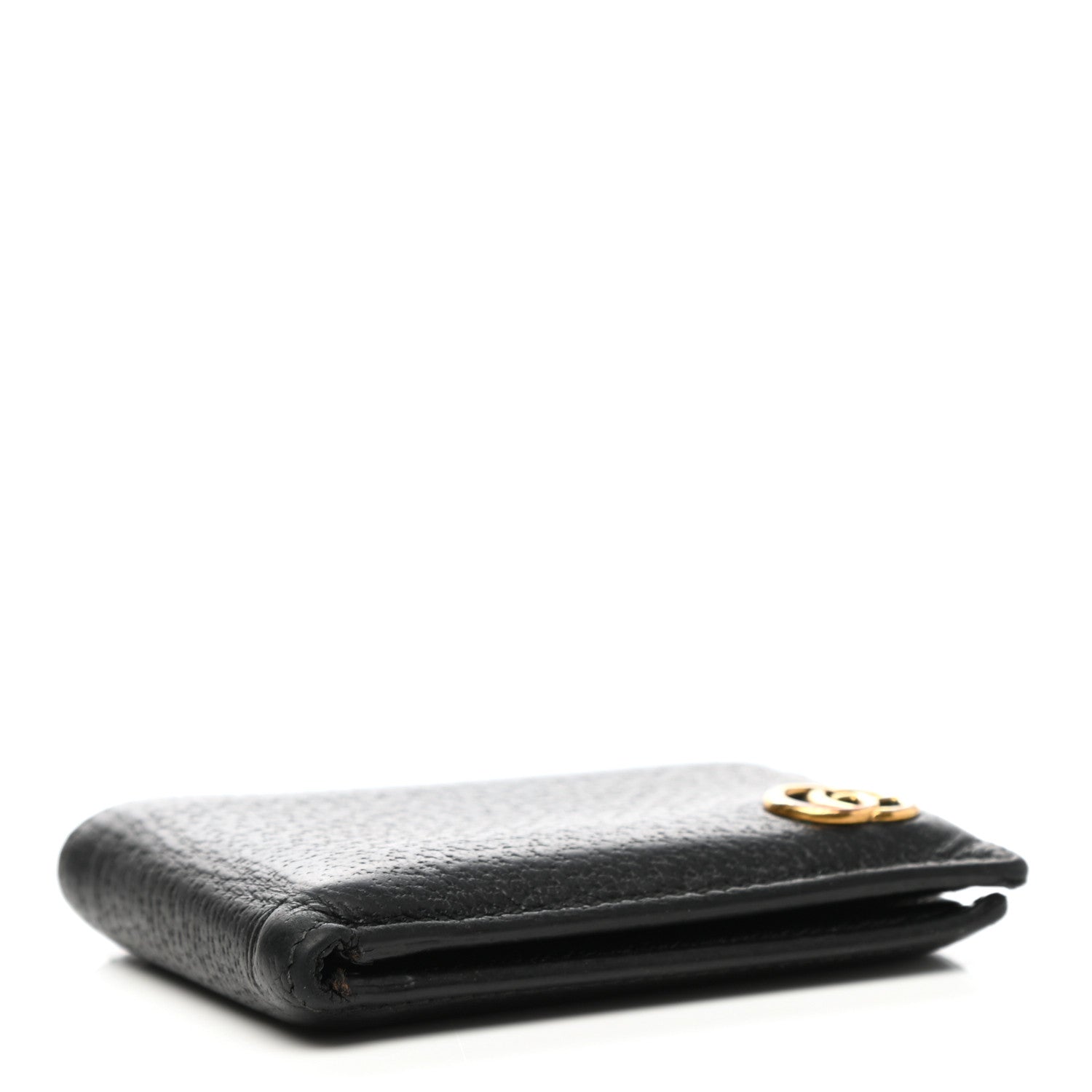 Gucci Calfskin Boar Effect GG Marmont Bi-Fold Wallet Black 4 of 12