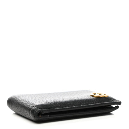 Gucci Calfskin Boar Effect GG Marmont Bi-Fold Wallet Black 4 of 12