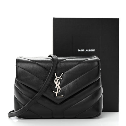 Saint Laurent Calfskin Y Quilted Monogram Toy Loulou Crossbody Bag Black 12 of 12