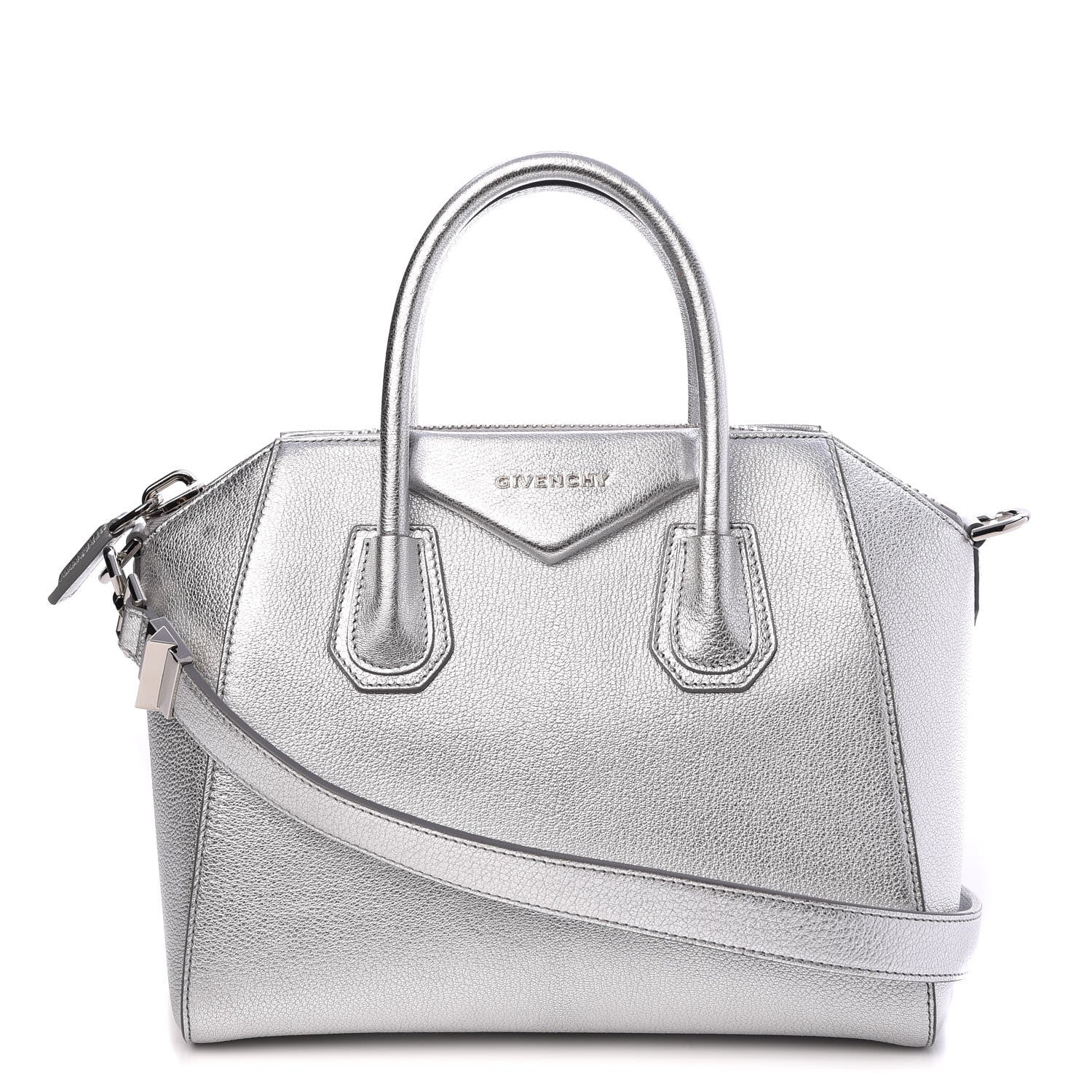 Givenchy Metallic Sugar Goatskin Small Antigona Silver 1 of 8