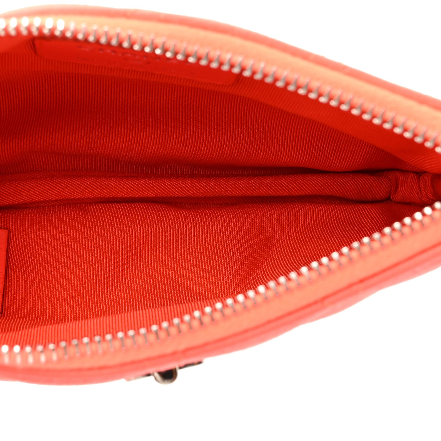 Goatskin Quilted Small Reissue Cosmetic Case Orange