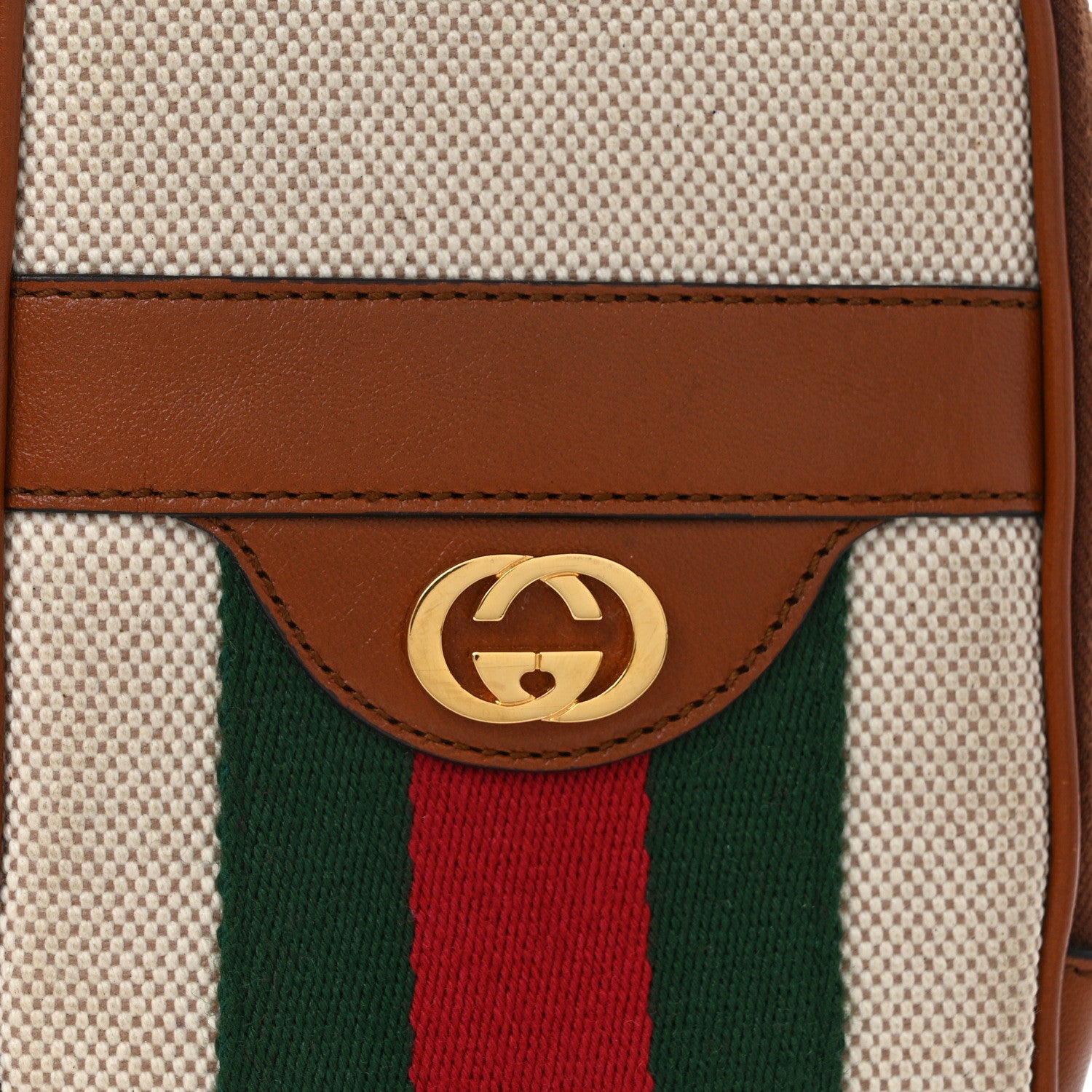 Gucci Vintage Canvas Calfskin Web Belted iPhone Case 80 32 Sand Cuir 8 of 10