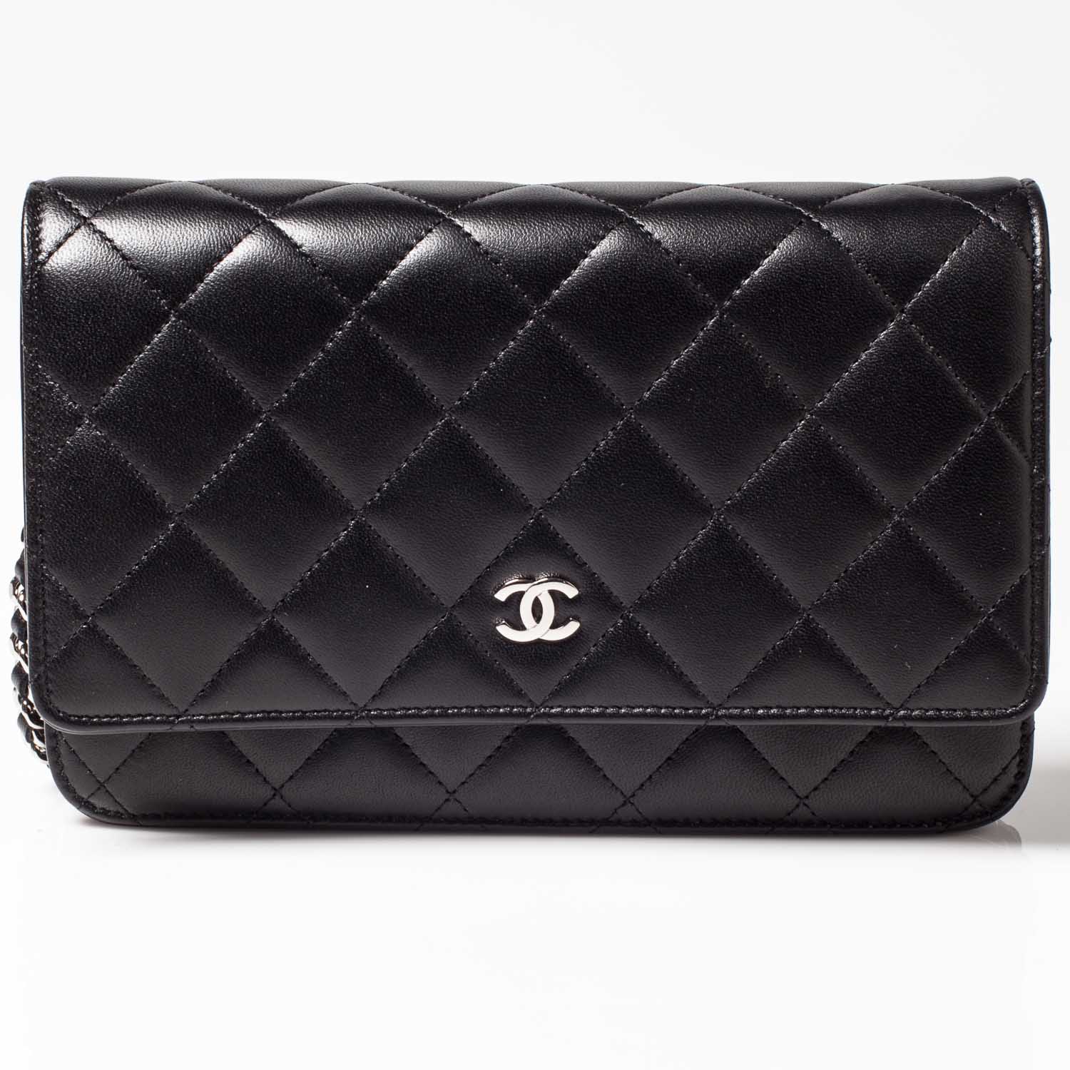 Chanel Lambskin Quilted Wallet On Chain WOC Black 1 of 10
