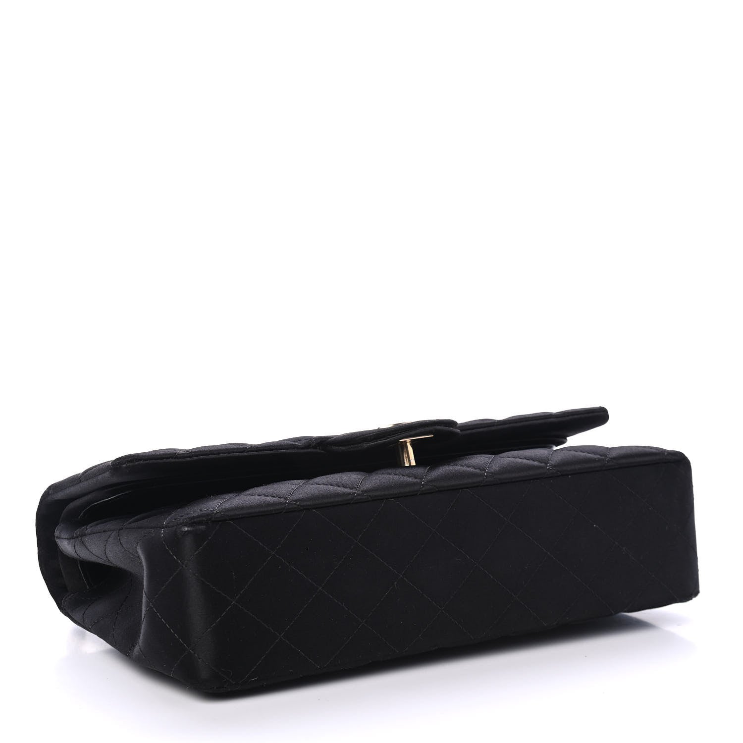 Chanel Satin Quilted Medium Double Flap Black 1 of 5