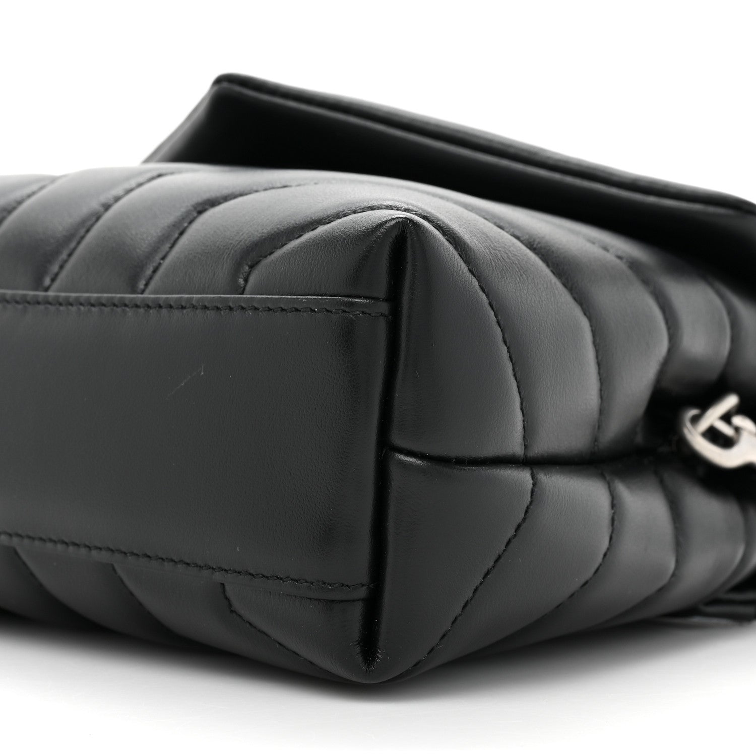 Saint Laurent Calfskin Y Quilted Monogram Toy Loulou Crossbody Bag Black 9 of 11
