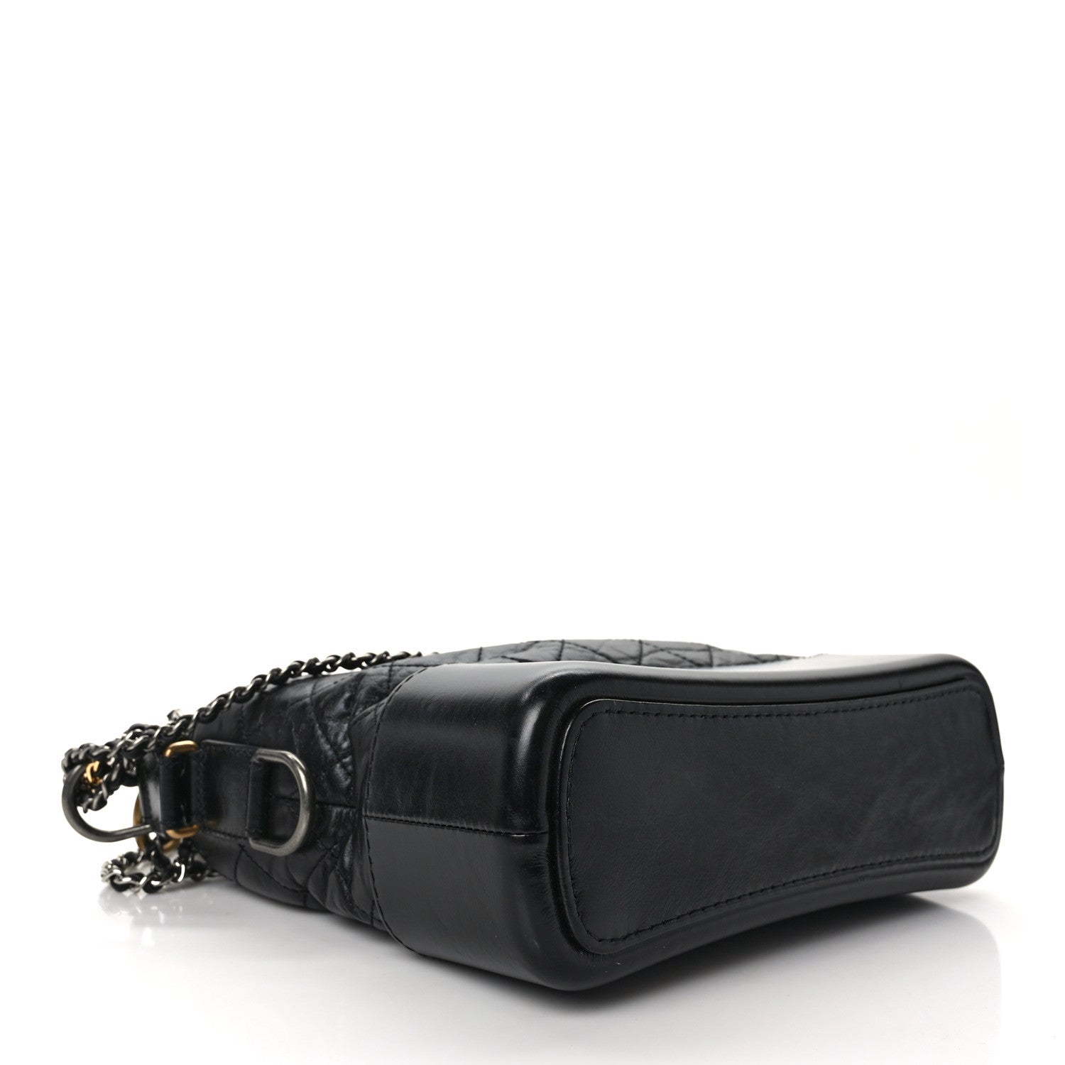 Chanel Aged Calfskin Quilted Medium Gabrielle Logo Hobo Black 4 of 11
