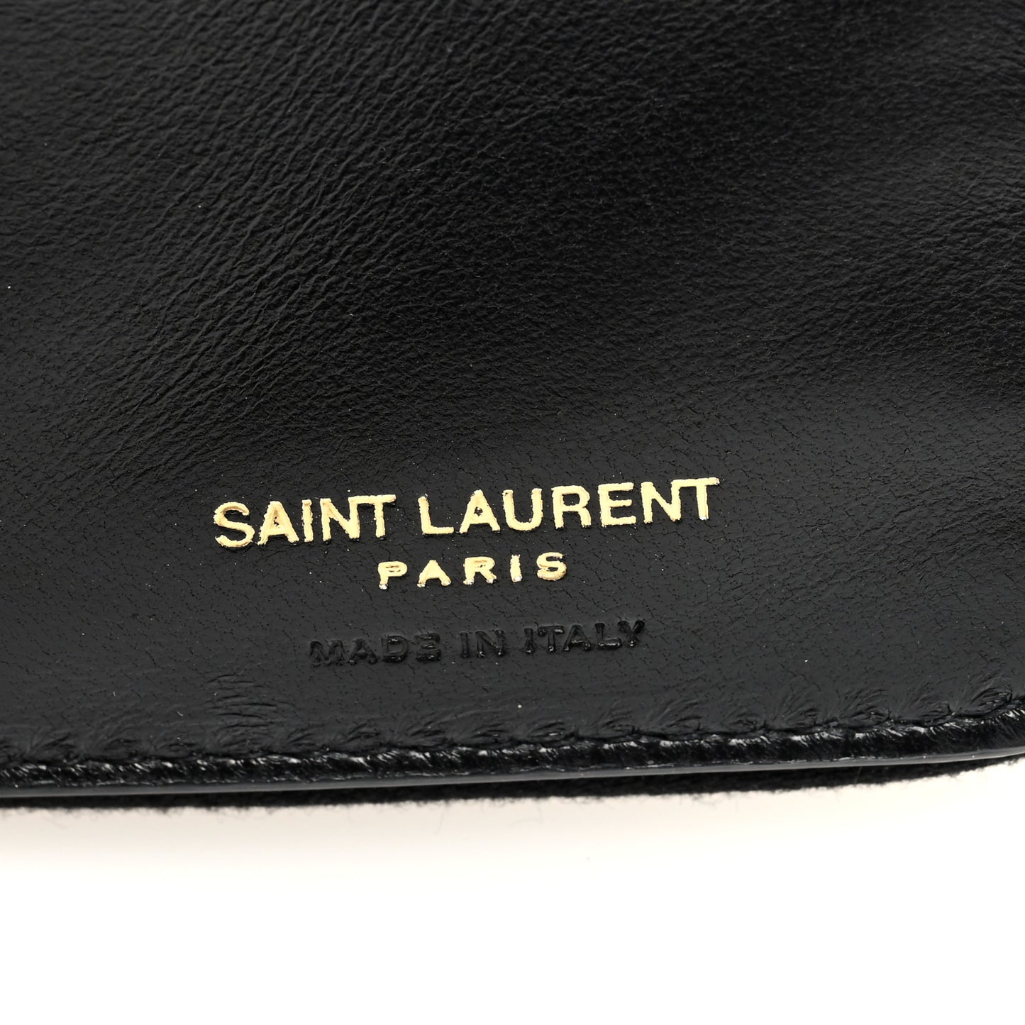 Lambskin Matelasse Chevron Monogram Compact Zip Around Wallet Black